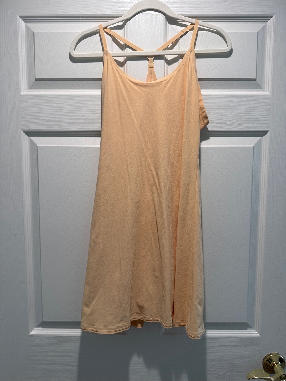 Peach Slip Dress with Strappy Back